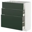 IKEA METOD МЕТОД / MAXIMERA МАКСИМЕРА, напольный шкаф с 3 ящиками, белый/Гавсторп темно-зеленый, 80x37 см 695.568.60 фото thumb №1