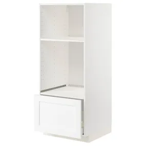 IKEA METOD МЕТОД / MAXIMERA МАКСІМЕРА, вис шафа д / дух / мікрохв печі з шухл, білий Енкопінг / білий імітація дерева, 60x60x140 см 294.735.79 фото