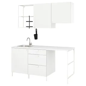 IKEA ENHET ЕНХЕТ, кухня, білий, 183x63.5x221.3 см 094.772.91 фото