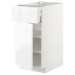 IKEA METOD МЕТОД / MAXIMERA МАКСІМЕРА, підлогова шафа з шухлядами та дверц, білий / ВОКСТОРП глянцевий / білий, 40x60 см 094.594.66 фото