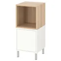 IKEA EKET ЭКЕТ, комбинация шкафов с ножками, белый / дуб, окрашенный в белый цвет, 35x35x80 см 192.864.13 фото thumb №1