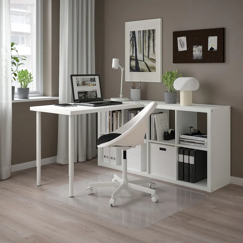 IKEA KALLAX КАЛЛАКС / LINNMON ЛІННМОН, письмовий стіл, комбінація, білий, 77x139x147 см 294.817.01 фото №3