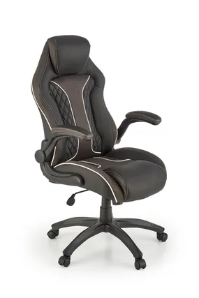 Крісло комп'ютерне офісне обертове HALMAR HAMLET чорний / сірий фото