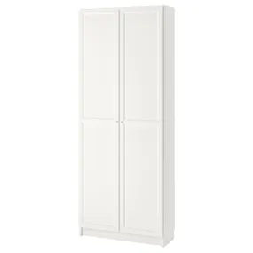 IKEA BILLY БІЛЛІ / OXBERG ОКСБЕРГ, книжкова шафа з дверцятами, білий, 80x42x202 см 593.041.27 фото
