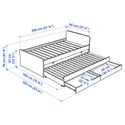 IKEA SLÄKT СЛЕКТ, каркас з висувним ліжком і від для зберігання, білий, 90x200 см фото thumb №9