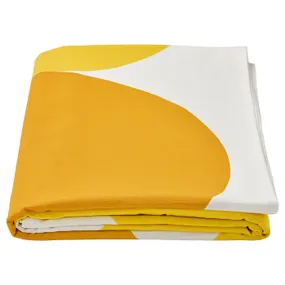 IKEA BRÖGGAN БРЁГГАН, скатерть, точечный рисунок белый/желтый, 145x320 см 605.707.14 фото