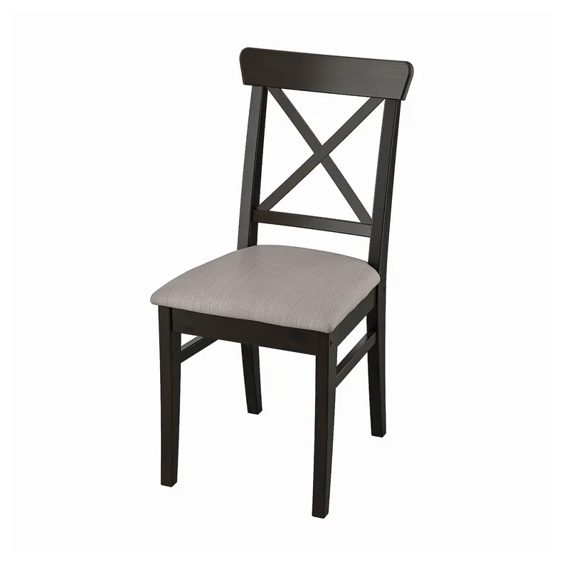 IKEA INGOLF ИНГОЛЬФ, стул, коричнево-черный / нолхага серо-бежевый 004.730.75 фото №1