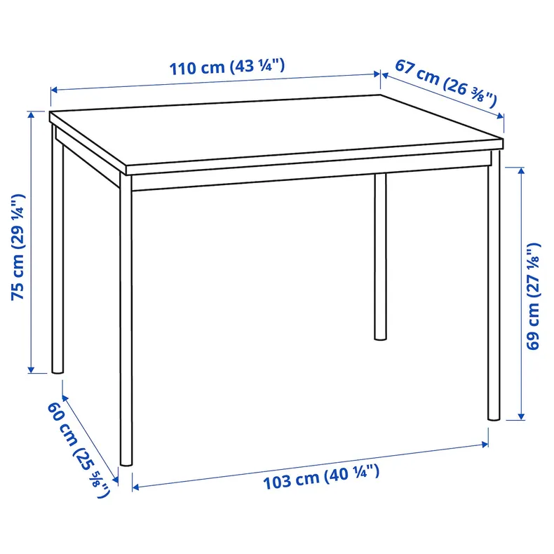 IKEA SANDSBERG САНДСБЕРГ / LIDÅS ЛИДОС, стол и 4 стула, черный / черный / черный, 110x67 см 095.090.51 фото №3