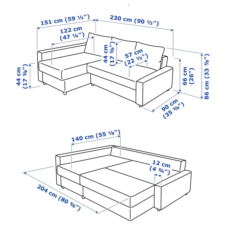 IKEA FRIHETEN ФРІХЕТЕН, кутов диван-ліжко із відд д/зберіг, СКІФТЕБУ синій 492.975.61 фото №9