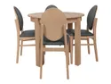 BRW Комплект: стол 95-195х95 см+ 4 стула BRW BERNARDIN, серый/дуб натуральный/дуб ривьера BERNARDIN_STO_4KRS-DRI/TX099 фото thumb №2