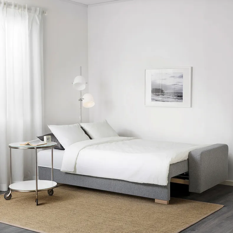 IKEA GRÄLVIKEN ГРЕЛЬВІКЕН, 3-місний диван-ліжко, сірий 703.405.67 фото №4