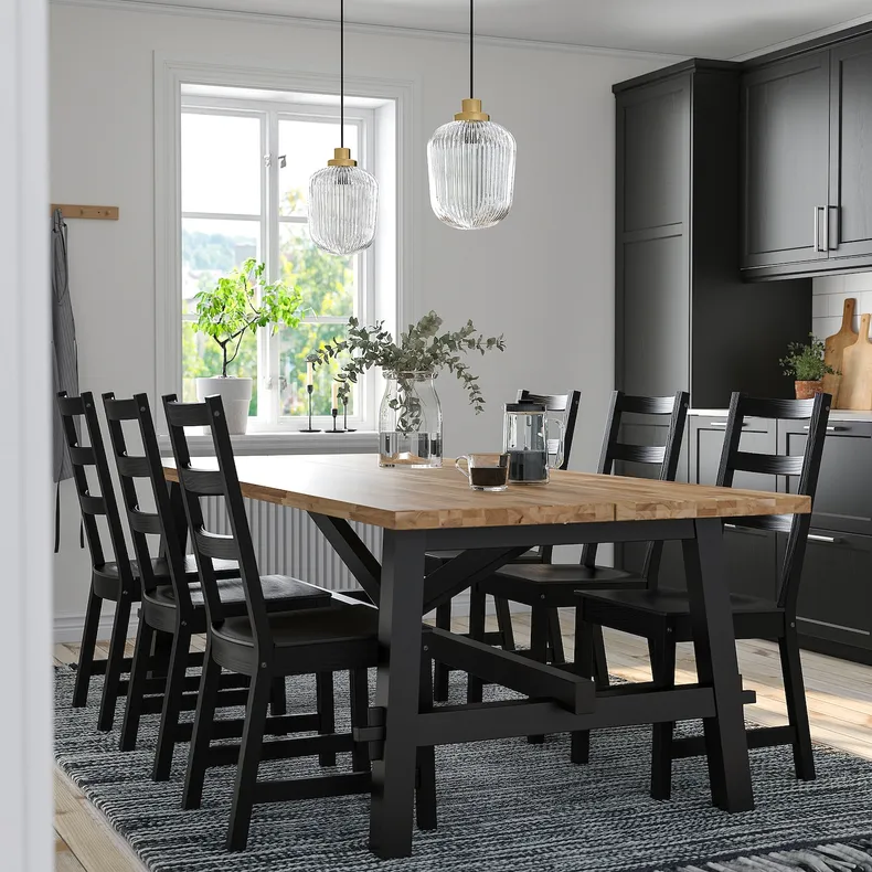 IKEA SKOGSTA СКОГСТА / NORDVIKEN НОРДВИКЕН, стол и 6 стульев, акация / черный, 235x100 см 694.826.90 фото №2