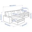 IKEA KIVIK КІВІК, 3-місний диван із кушеткою, ТРЕСУНД антрацит 994.828.39 фото thumb №6