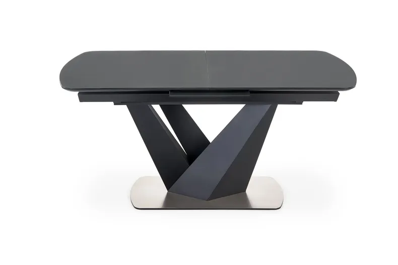 Обідній стіл розкладний HALMAR PATRIZIO 160-200x90 см, стільниця - темний ясен, ніжка - чорна фото №2