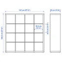 IKEA KALLAX КАЛЛАКС, стеллаж с 4 вставками, белый, 147x147 см 192.783.28 фото thumb №7