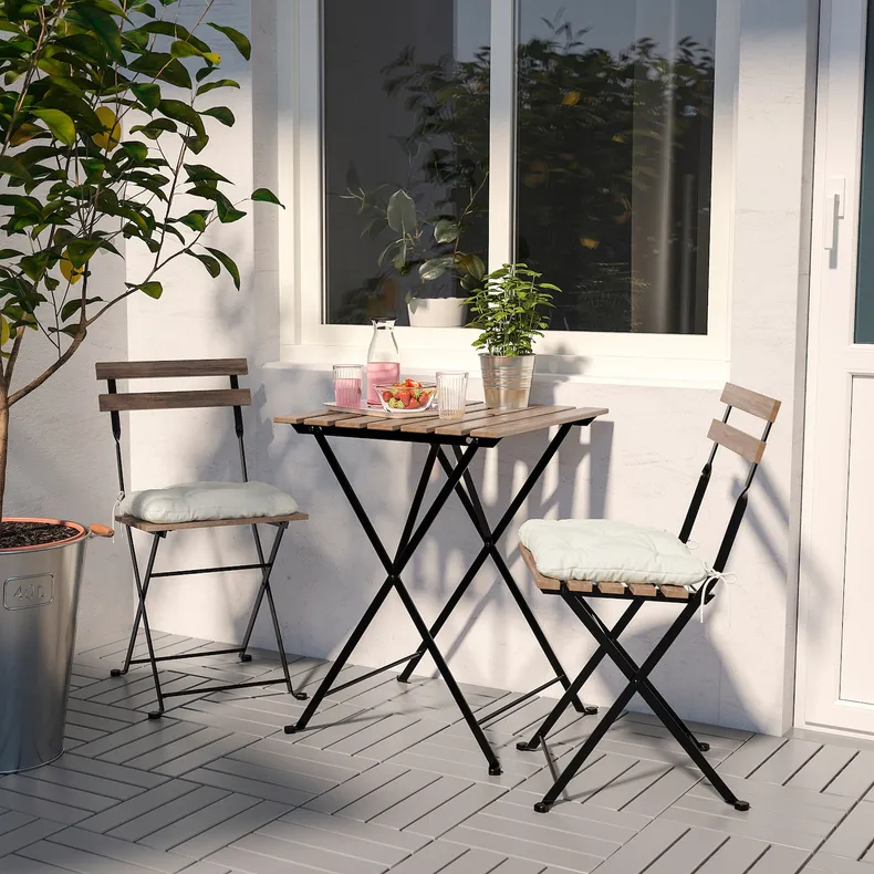 IKEA TÄRNÖ ТЕРНО, стіл, для вулиці, чорний/світло-коричнева морилка, 55x54 см 700.954.29 фото №4
