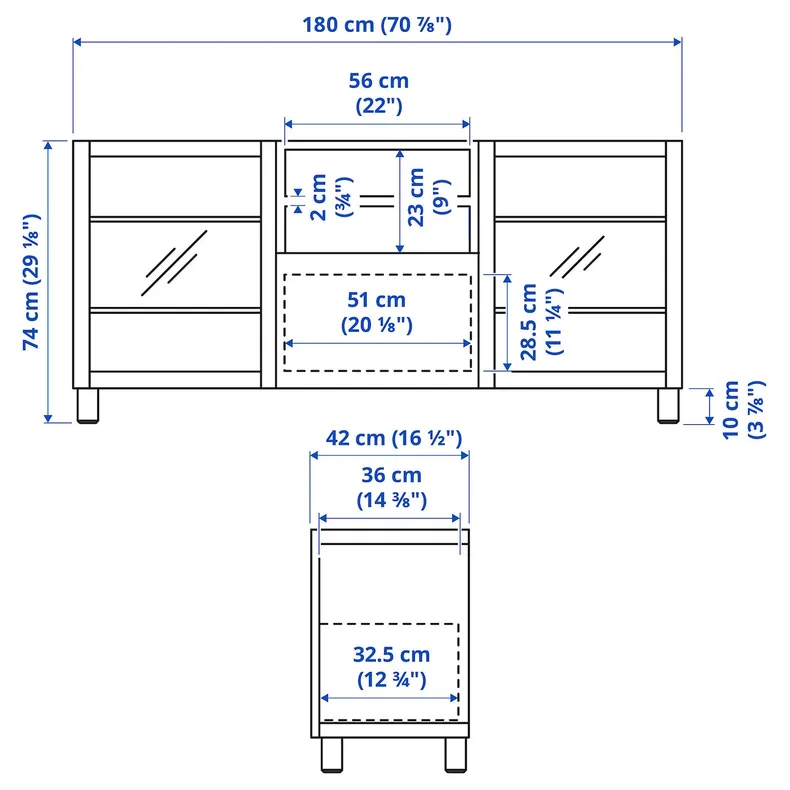 IKEA BESTÅ БЕСТО, тумба под ТВ, с ящиками, Sindvik / Lappviken / Stubbarp темно-серый, 180x42x74 см 495.060.98 фото №7