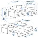 IKEA GRÖNLID ГРЕНЛІД, 3-місний диван-ліжко, з шезлонгом / антрацит пагорбкуватий 195.364.50 фото thumb №7