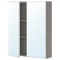 IKEA ENHET ЭНХЕТ, зеркальный шкаф с 2 дверцами, серый, 60x17x75 см 293.236.60 фото thumb №1