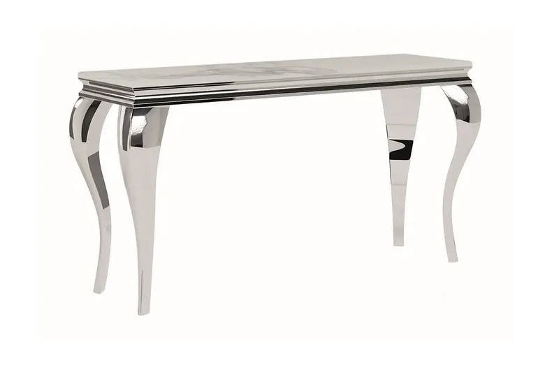 Журнальний стіл SIGNAL PRINCE C CERAMIC стільниця - білий мармур, CALACATTA ніжки - метал хром, 40x120 см фото №6