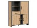 BRW Книжный шкаф Weston 120 см с 3 дверцами, выдвижным ящиком и 4 полками дуб ремесленный, дуб ремесленный/матера REG3D1S-DASN/MTA фото thumb №1