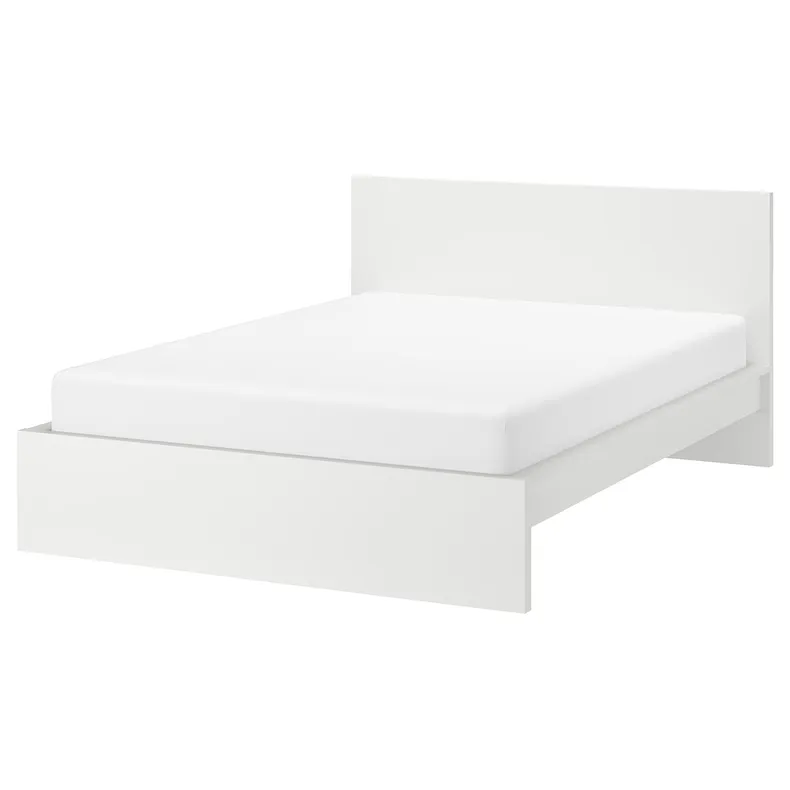 IKEA MALM МАЛЬМ, каркас ліжка, високий, білий / ЛЕНСЕТ, 180x200 см 790.190.87 фото №1