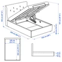 IKEA IDANÄS ІДАНЕС, ліжко з підіймальн механізм і оббив, Gunnared блідо-рожевий, 140x200 см 904.589.66 фото thumb №7