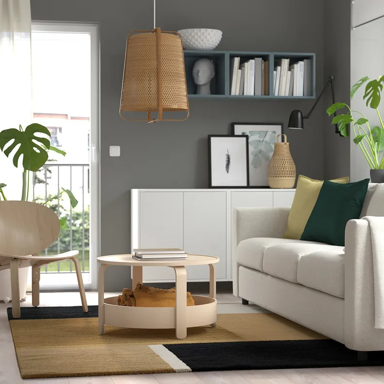 IKEA SKRIFTSPRÅK СКРІФТСПРОК, килим, короткий ворс, жовто-коричневий / темно-синій, 200x300 см 805.449.17 фото №4