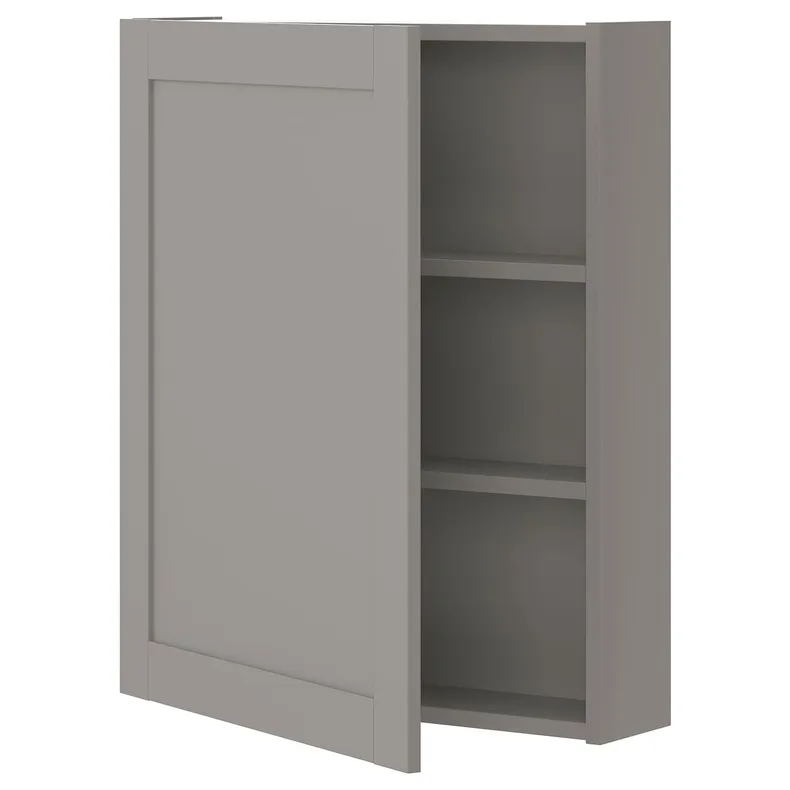 IKEA ENHET ЕНХЕТ, настінн шафа з 2 поличками/дверцят, сіра/сіра рамка, 60x17x75 см 793.236.53 фото №1
