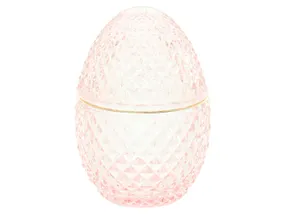 BRW Декоративная стеклянная емкость в форме Яйца, стекло / розовый 092549 фото