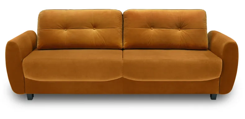BRW Тримісний розкладний диван Hampton з ящиком для зберігання велюровий жовтий, Рів'єра 41 Жовтий SO3-HAMPTON-LX_3DL-G1_B8B7D3 фото №1