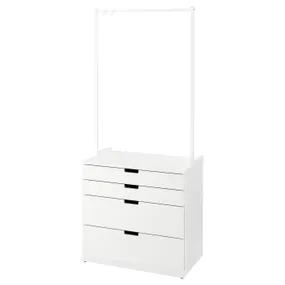 IKEA NORDLI НОРДЛИ, комод с 4 ящиками, белый, 80x192 см 893.368.72 фото