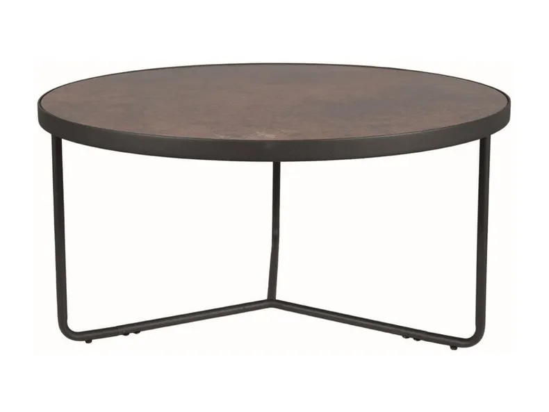 Журнальний стіл SIGNAL ANTILA коричневий (ефект каменю) / чорний 80х40 см фото №1