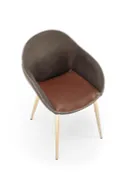 Кухонний стілець HALMAR K304 темно-сірий/коричневий/золотистий хром фото thumb №7