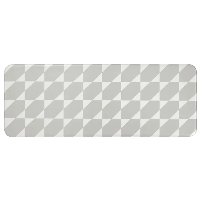 IKEA GÅNGPASSAGE ГОНГПАССАГЕ, кухонний килимок, сірий / білий, 45x120 см 705.730.81 фото №1