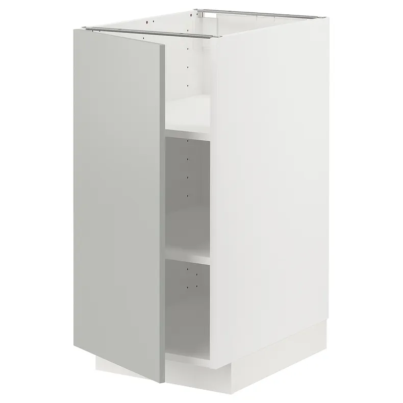 IKEA METOD МЕТОД, напольный шкаф с полками, белый / светло-серый, 40x60 см 395.379.86 фото №1