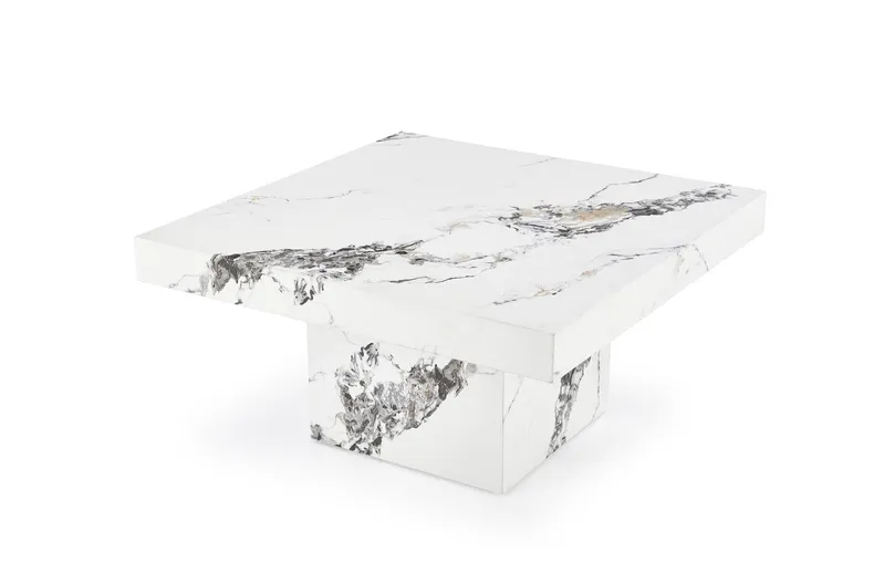 Журнальный столик HALMAR MONOLIT, 80x80 см, белый мрамор фото №3