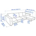 IKEA VIMLE ВИМЛЕ, 4-местный диван, с шезлонгом/Hillared антрацит 894.342.74 фото thumb №4