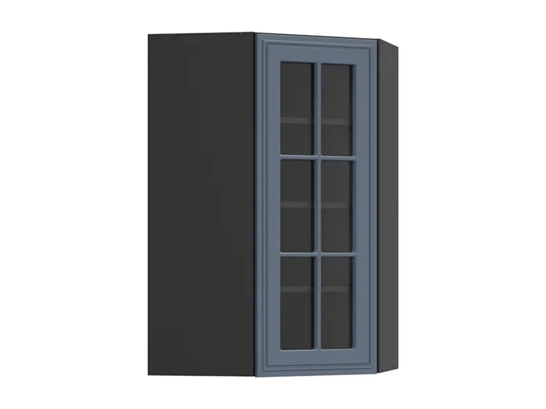 BRW Верхня кухонна шафа Verdi 60 см кутова права з вітриною містик матова, чорний/таємничий матовий FL_GNWU_60/95_PV-CA/MIM фото №2