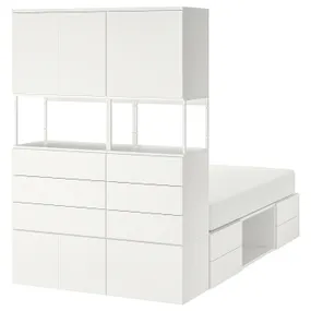 IKEA PLATSA ПЛАТСА, каркас ліжка, 6 дверцят+12 шухляд, білий/Fonnes, 140x244x203 см 093.242.84 фото