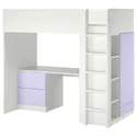 IKEA SMÅSTAD СМОСТАД, кровать-чердак, Сиренево-белый с письменным столом с 3 ящиками, 90x200 см 395.420.25 фото thumb №1
