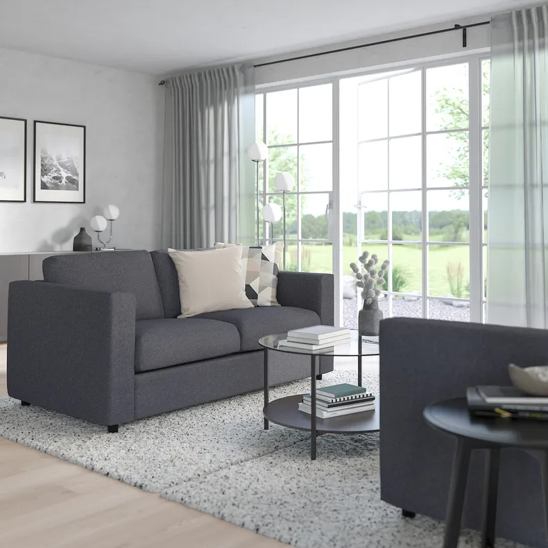 IKEA VIMLE ВИМЛЕ, 2-местный диван, Окрашенный в средне-серый цвет 493.989.75 фото №2