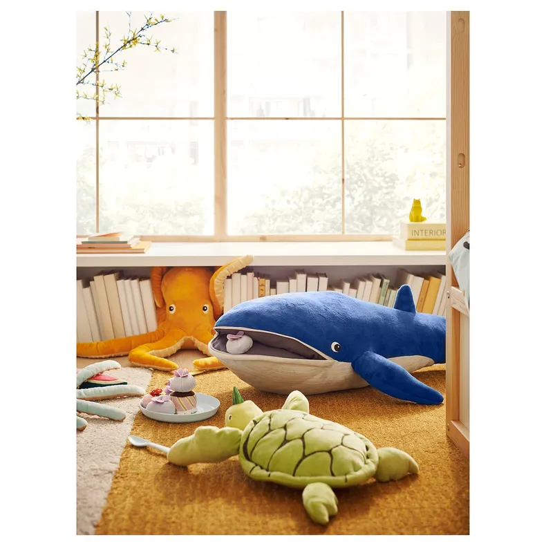 IKEA BLÅVINGAD БЛОВІНГАД, іграшка м’яка, синій кит, 100 см 005.221.13 фото №10