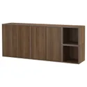 IKEA EKET ЭКЕТ, комбинация настенных шкафов, грецкий орех, 175x35x70 см 995.688.33 фото thumb №1