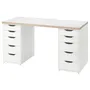 IKEA LAGKAPTEN ЛАГКАПТЕН / ALEX АЛЕКС, письменный стол, белый антрацит / белый, 140x60 см 995.084.34 фото