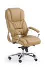 Крісло офісне обертове HALMAR FOSTER, світло-коричневий - шкіра фото
