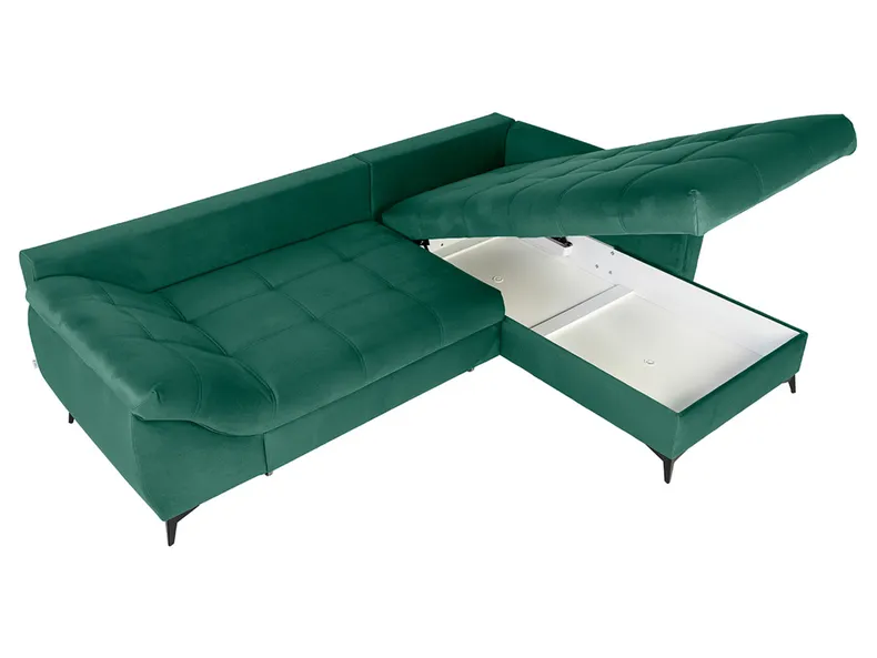 BRW Кутовий диван Asturia правобічний розкладний з ящиком для зберігання велюровий зелений NA-ASTURIA-2F.RECBK-GA_BBF2F0 фото №2
