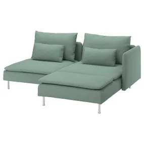 IKEA SÖDERHAMN СЕДЕРХАМН, 2-місний диван, з шезлонгом з підлокітником/Tallmyra світло-зелений 394.306.45 фото