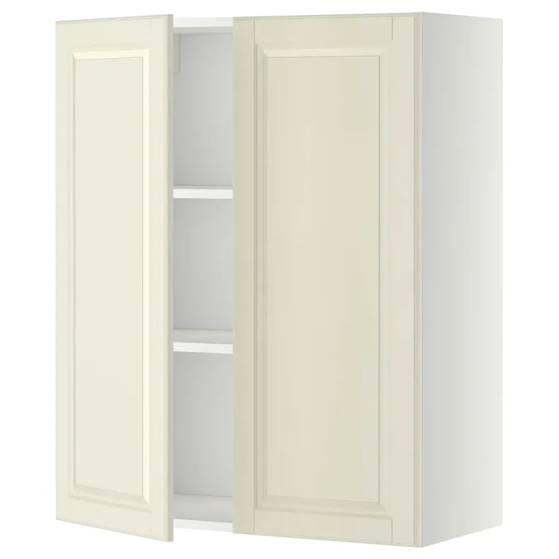 IKEA METOD МЕТОД, навісна шафа з полицями / 2 дверцят, білий / БУДБІН кремово-білий, 80x100 см 794.635.73 фото №1