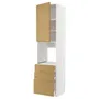 IKEA METOD МЕТОД / MAXIMERA МАКСИМЕРА, высокий шкаф д / духовки / дверь / 3ящика, белый / Воксторп имит. дуб, 60x60x240 см 995.379.12 фото